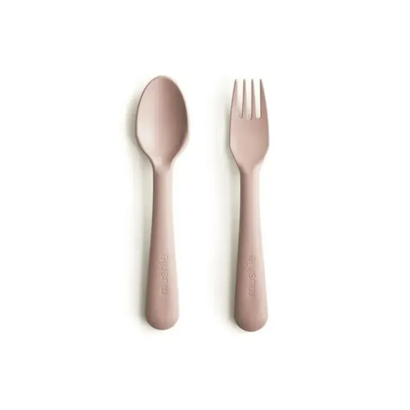 Mushie Utensils & Accessories|Dishes, Utensils & Food Containers*- Dinnerware Fork And Spoon Set (Blush)