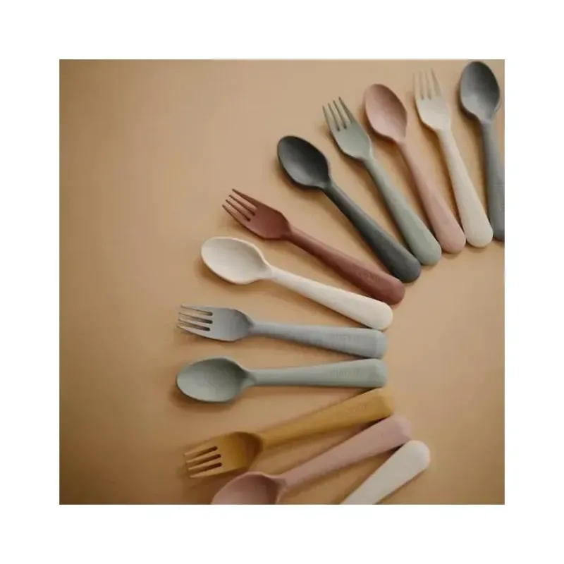 Mushie Utensils & Accessories|Dishes, Utensils & Food Containers*- Dinnerware Fork And Spoon Set (Blush)