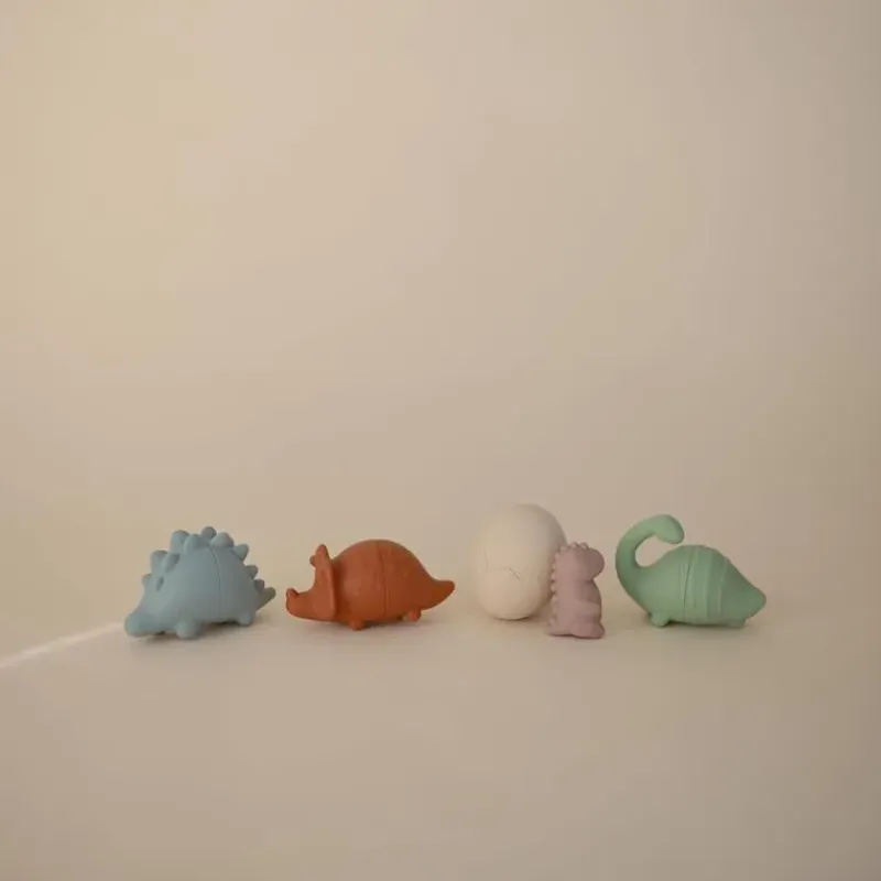 Mushie Bath Toys*- Dino Mold Free Bath Play Set, 4 Pack