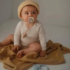 Mushie Gift For Baby|Pacifiers*- Eva Silicone Pacifier Clip, Blush