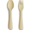 Mushie Utensils & Accessories|Dishes, Utensils & Food Containers*- Flatware Fork & Spoon Set For Kids, Pale Daffodi