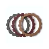 Mushie Gift For Baby|Gifts Up To $25*- Flower Teething Bracelet 3-Pack (Dried Thyme/Berry/Natural)