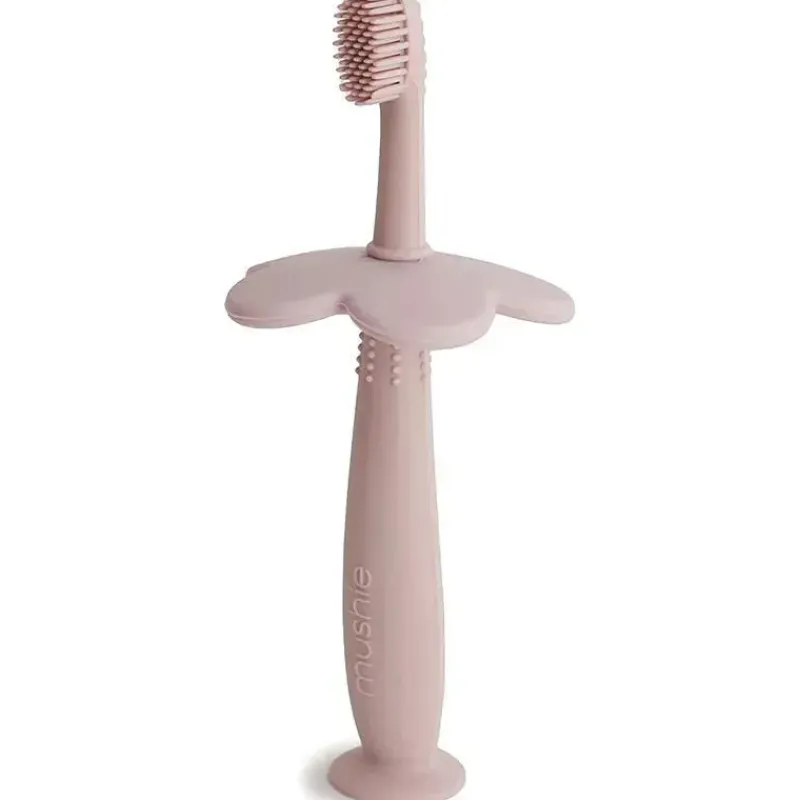 Mushie Oral & Nasal Care*- Flower Toddler Training Toothbrush, Blush