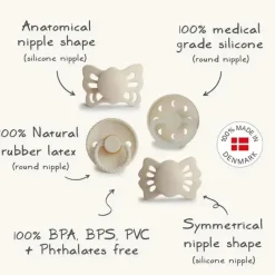 Mushie Gift For Baby|Pacifiers*- Frigg Baby's First Pacifier Set, Cream
