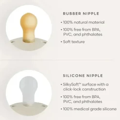 Mushie Cool Baby Products|Gift For Baby*- Frigg Daisy Natural Rubber Baby Pacifier, Blush/Cream, 6/18M