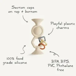 Mushie Rattles & Teethers|Gift For Baby*- Hexapop Suction Toy, Shifting Sand