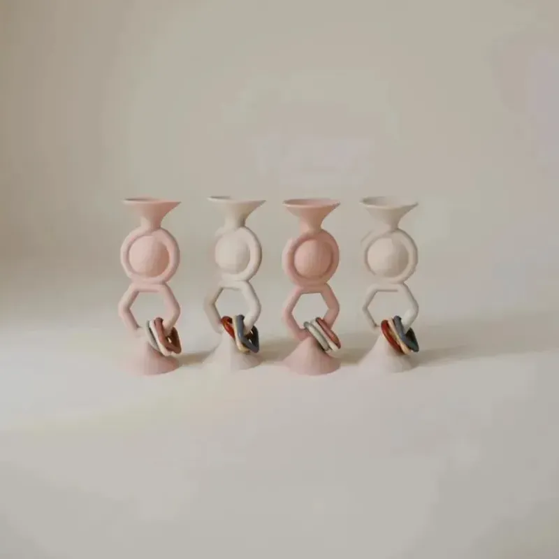 Mushie Rattles & Teethers*- Hexapop Suction Toy, Blush