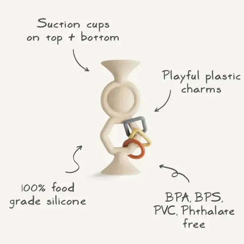 Mushie Rattles & Teethers*- Hexapop Suction Toy, Blush