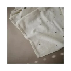 Mushie Blankets & Quilts*- Knitted Pointelle Baby Blanket - Ivory
