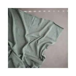Mushie Blankets & Quilts*- Knitted Pointelle Baby Blanket - Sage Melange
