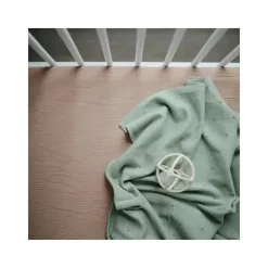 Mushie Blankets & Quilts*- Knitted Pointelle Baby Blanket - Sage Melange