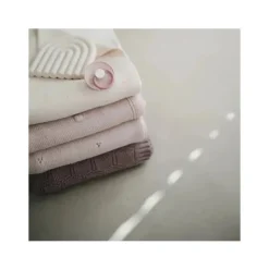 Mushie Blankets & Quilts*- Knitted Textured Dots Baby Blanket - Blush