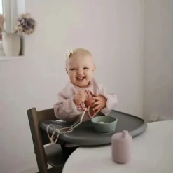 Mushie Baby Coats, Sweaters & Jackets*- Long Sleeve Baby Bib, Waterproof Fabric, Adjustable Fit for Ages 6-24 Months, Fog
