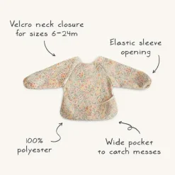 Mushie Baby Coats, Sweaters & Jackets*- Long Sleeve Baby Bib, Waterproof Fabric, Adjustable Fit for Ages 6-24 Months, Fog
