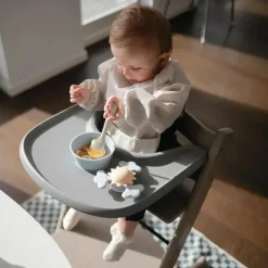 Mushie Baby Coats, Sweaters & Jackets*- Long Sleeve Baby Bib, Waterproof Fabric, Adjustable Fit for Ages 6-24 Months, Fog