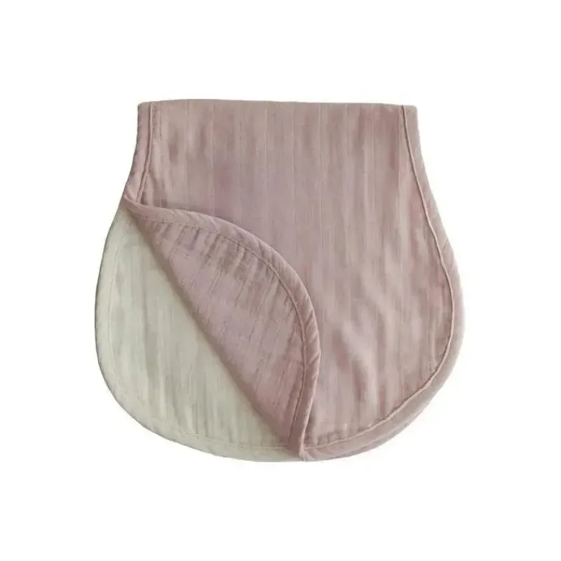 Mushie Organic|Burp Cloths*- Muslin Burp Cloth Organic Cotton 2-Pack - Blush/Fog