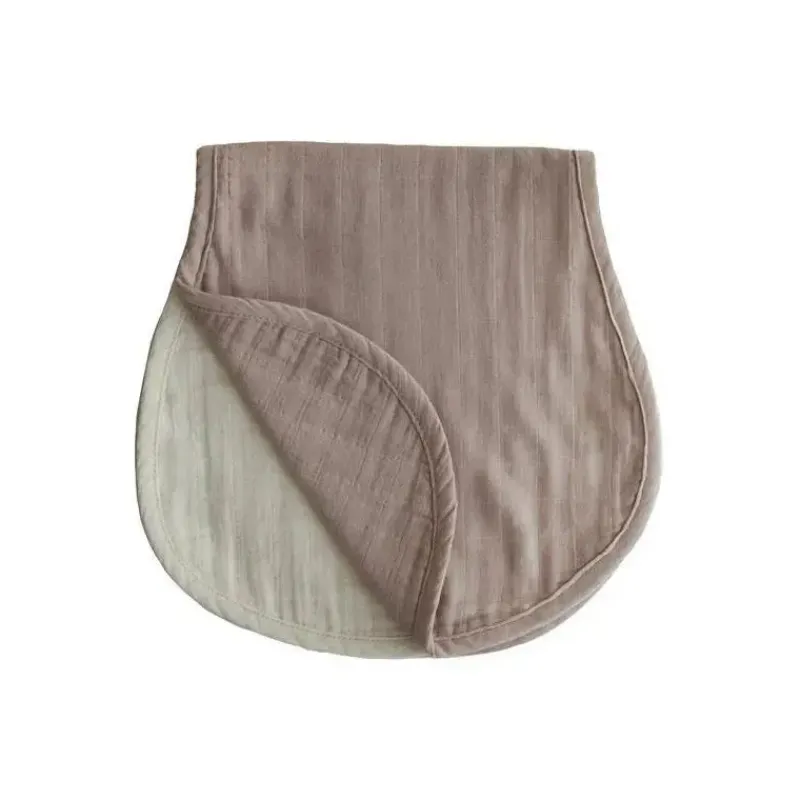 Mushie Organic|Burp Cloths*- Muslin Burp Cloth Organic Cotton 2-Pack - Natural/Fog