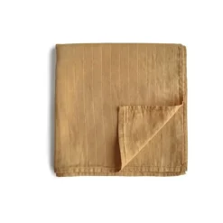 Mushie Swaddles & Wearable Blankets*- Muslin Swaddle Blanket - Fall Yellow