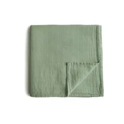 Mushie Swaddles & Wearable Blankets*- Muslin Swaddle Blanket - SAge