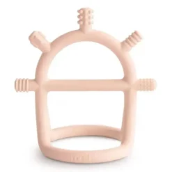 Mushie Rattles & Teethers|Toys For 0-12 Months*- No-Drop Sensory Teether, Blush