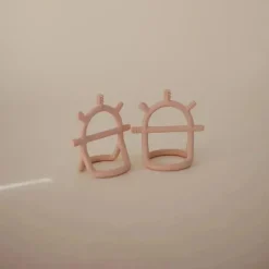 Mushie Rattles & Teethers|Toys For 0-12 Months*- No-Drop Sensory Teether, Blush