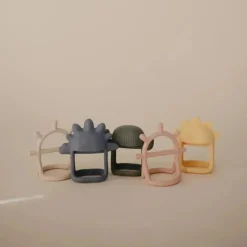 Mushie Rattles & Teethers|Toys For 0-12 Months*- No-Drop Sensory Teether, Blush