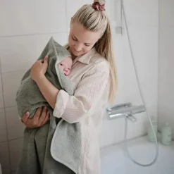 Mushie Baby Bath Towels*- Organic Cotton Baby Hooded Towel, Moss