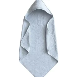 Mushie Baby Bath Towels*- Organic Cotton Baby Hooded Towel, Baby Blue