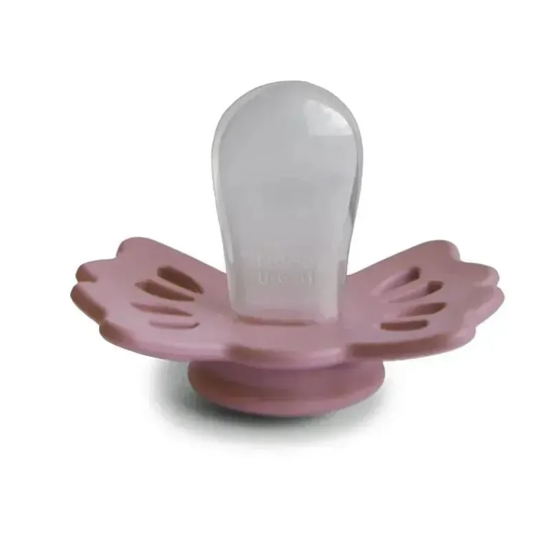 Mushie Gift For Baby|Pacifiers*- 2Pk Cedar/Baby Pink Lucky Symmetrical Silicone Pacifier, 0/6M