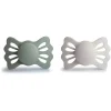 Mushie Gift For Baby|Pacifiers*- 2Pk Lucky Symmetrical Silicone Pacifier, 6/18M, Sage/Silver Gray