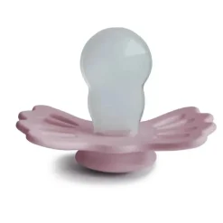 Mushie Gift For Baby|Pacifiers*- 2Pk Lucky Symmetrical Silicone Pacifier, 6/18M, Primrose/Silver Gray
