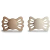 Mushie Gift For Baby|Pacifiers*- 2Pk Lucky Symmetrical Silicone Pacifier, Silky Satin/Cream, 6/18M
