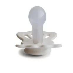 Mushie Gift For Baby|Pacifiers*- 2Pk Lucky Symmetrical Silicone Pacifier, Silky Satin/Cream, 6/18M