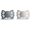 Mushie Gift For Baby|Pacifiers*- 2Pk Lucky Symmetrical Silicone Pacifier, 6/18M, Great Gray/Silver Gray