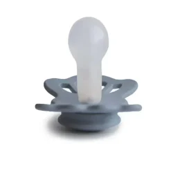 Mushie Gift For Baby|Pacifiers*- 2Pk Lucky Symmetrical Silicone Pacifier, 6/18M, Great Gray/Silver Gray