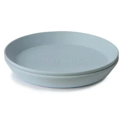 Mushie Plates & Bowls|Dishes, Utensils & Food Containers*- 2Pk Round Dinnerware Plates Set, Powder Blue