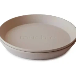Mushie Plates & Bowls|Dishes, Utensils & Food Containers*- 2Pk Round Dinnerware Plates Set, Vanilla