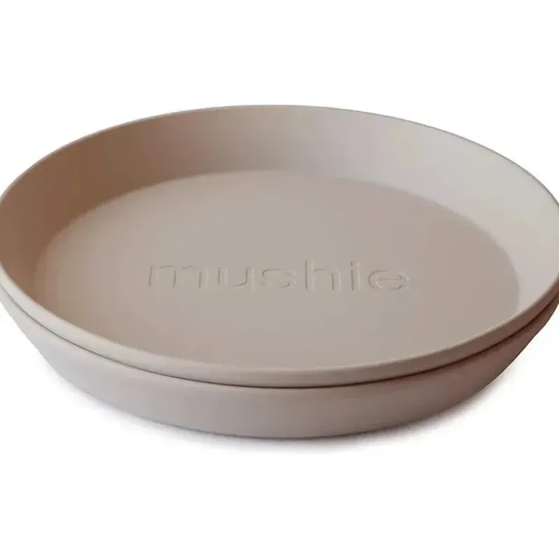 Mushie Plates & Bowls|Dishes, Utensils & Food Containers*- 2Pk Round Dinnerware Plates Set, Vanilla