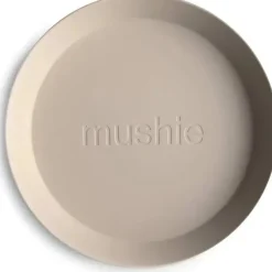 Mushie Plates & Bowls|Dishes, Utensils & Food Containers*- 2Pk Round Dinnerware Plates Set, Vanilla