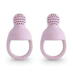Mushie Gift For Baby|Food Feeder*- 2Pk Silicone Baby Fresh Fruit & Food Feeder Pacifier, Soft Lilac