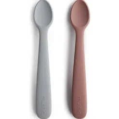 Mushie Utensils & Accessories|Dishes, Utensils & Food Containers*- 2Pk Silicone Feeding Spoons, Stone/Cloudy Mauve
