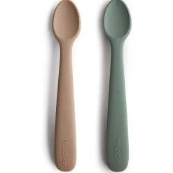 Mushie Utensils & Accessories|Dishes, Utensils & Food Containers*- 2Pk Silicone Feeding Spoons, Dried Thyme/Natural
