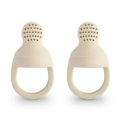 Mushie Gift For Baby|Food Feeder*- 2Pk Silicone Fresh Food Feeder, Shifting Sand