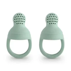 Mushie Gift For Baby|Food Feeder*- 2Pk Silicone Fresh Food Feeder Cambridge Blue