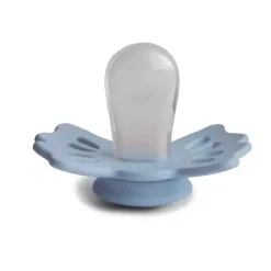 Mushie Gift For Baby|Pacifiers*- 2Pk Slate/Powder Blue Lucky Symmetrical Silicone Pacifier, 0/6M