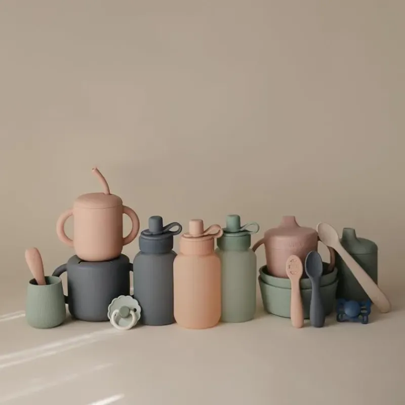 Mushie Lunch Boxes & Bags|Lunch Box*- Puree Puch, Cambridge Blue