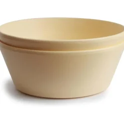 Mushie Plates & Bowls|Dishes, Utensils & Food Containers*- Round Bowl Dinnerware Set, Pale Daffodil