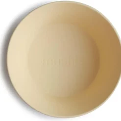 Mushie Plates & Bowls|Dishes, Utensils & Food Containers*- Round Bowl Dinnerware Set, Pale Daffodil