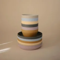 Mushie Plates & Bowls|Dishes, Utensils & Food Containers*- Round Bowl Dinnerware Set, Pale Daffodil