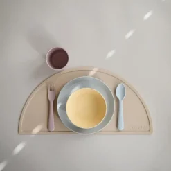 Mushie Plates & Bowls|Dishes, Utensils & Food Containers*- Round Bowl Dinnerware Set, Pale Daffodil